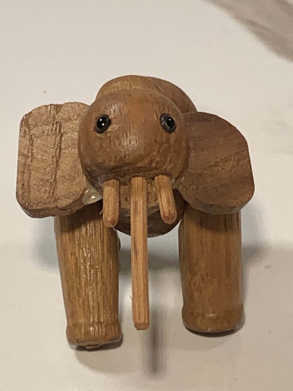 Vintage Zoo Line Miniature Wooden carved Elephant  Japan Sculpture